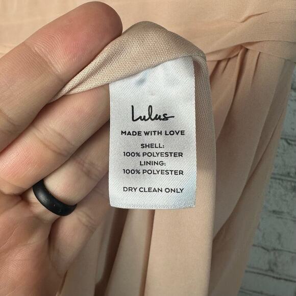 Lulus Dress Blush Pink Thoughts of Hue Surplice Maxi Gown Formal Bridesmaid 1X - Picture 5 of 9